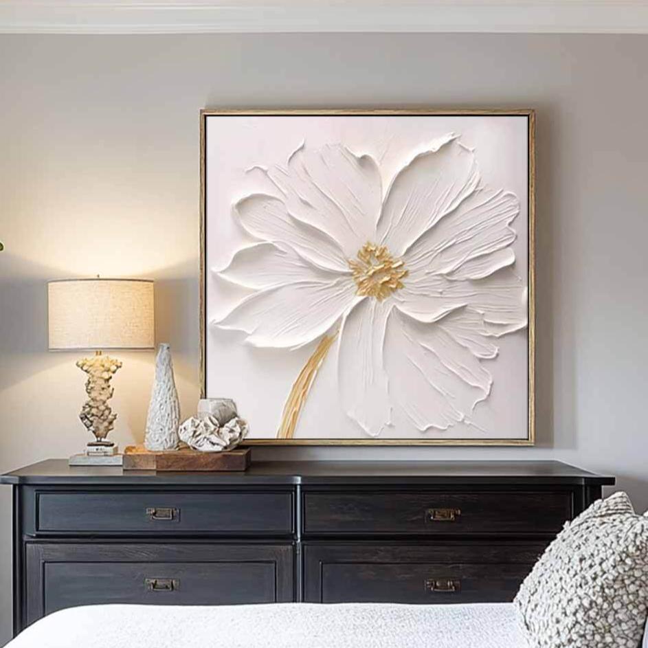 In Your Dreams - White Modern Abstract Wall Art Painting