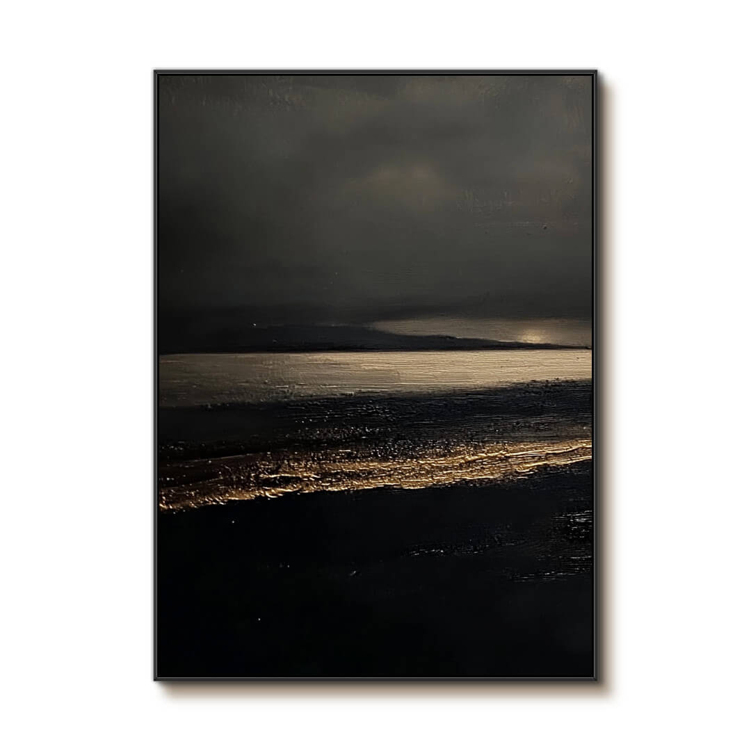 Nocturne in Black and Gold - Abstract Minimalist Wall Art