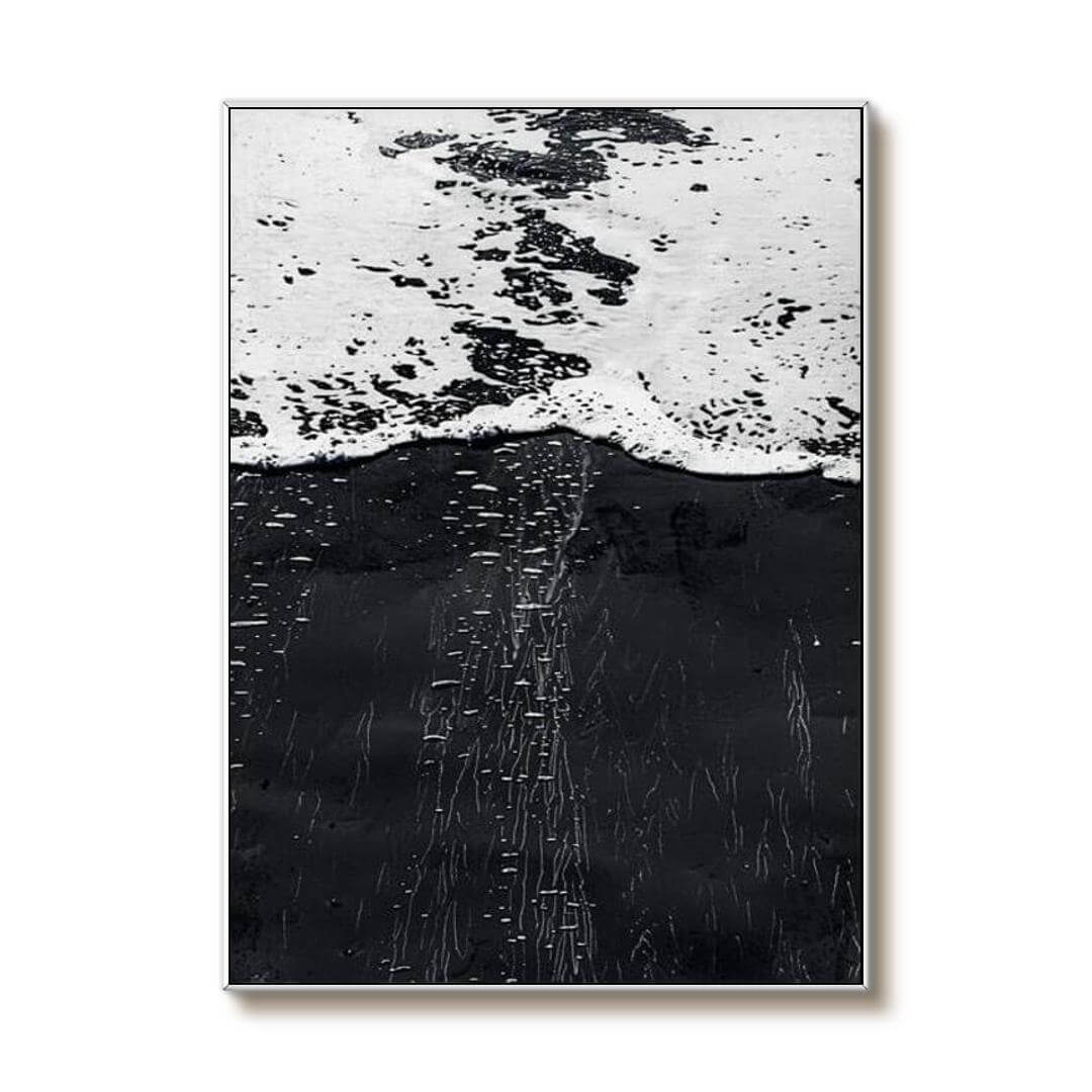 Immerse - Black and White Abstract Textured Wall Art