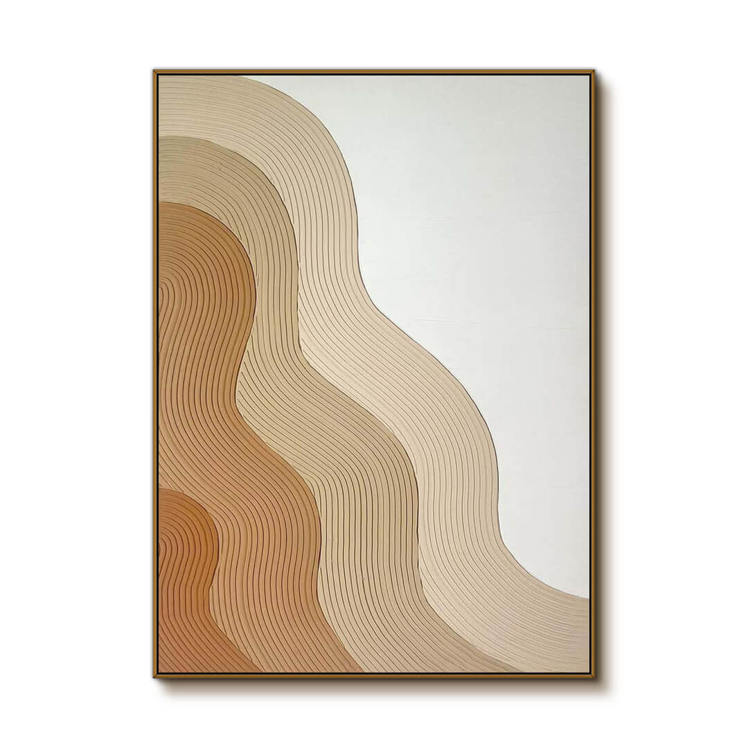Terra Sway - Brown Minimalist Abstract Canvas Art Painting