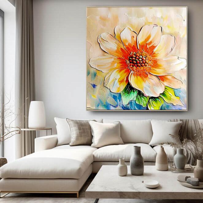 Blooming Flowers II - Floral Abstract Cancas Art