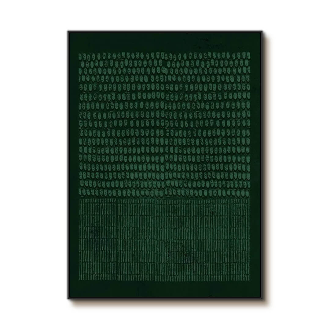Dots And Blocks - Green Wabi Sabi Wall Art Painting