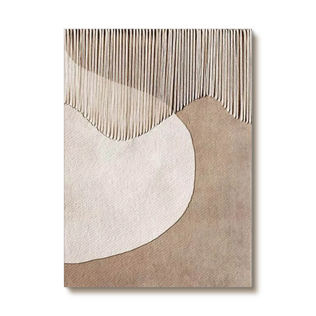 Progression - Beige Textured Minimalist Canvas Art