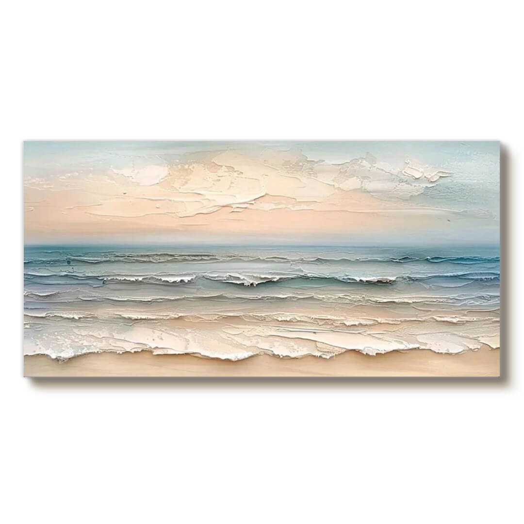 Breeze Over Shore - Textured Ocean Seascape Canvas Art