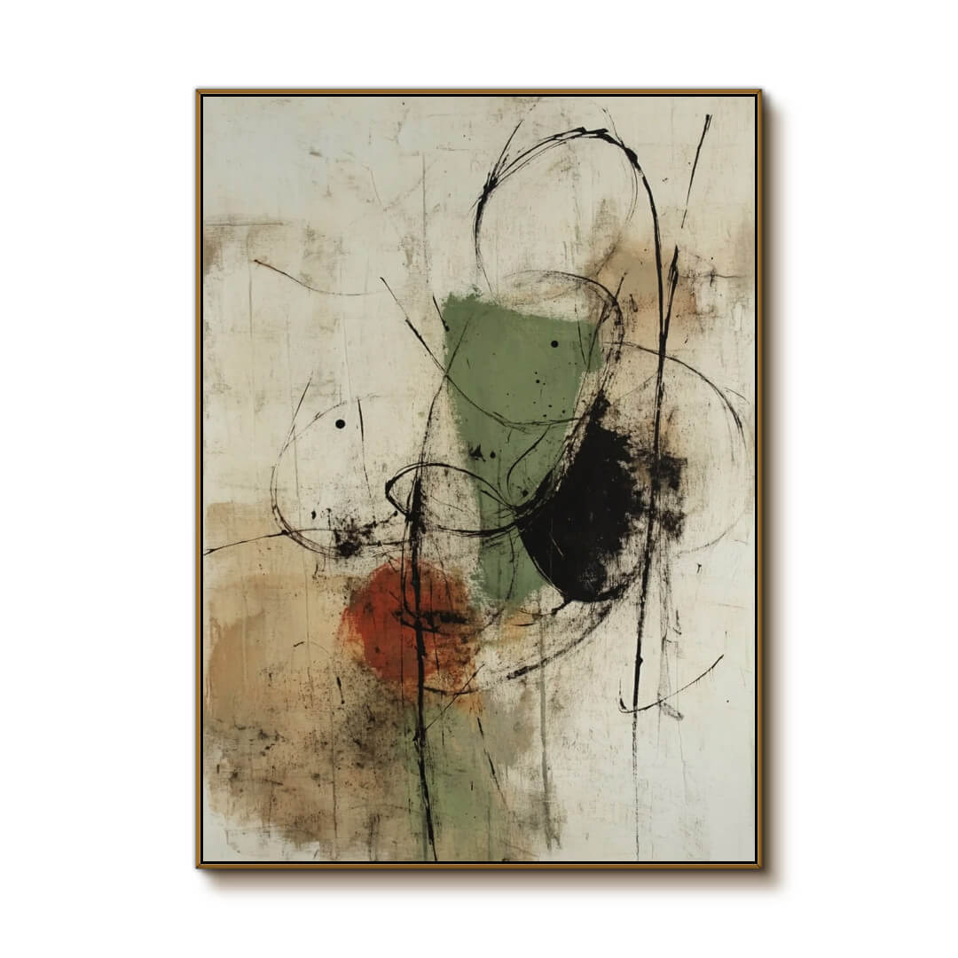 Ash and Leaf - Modern Abstract Wall Art