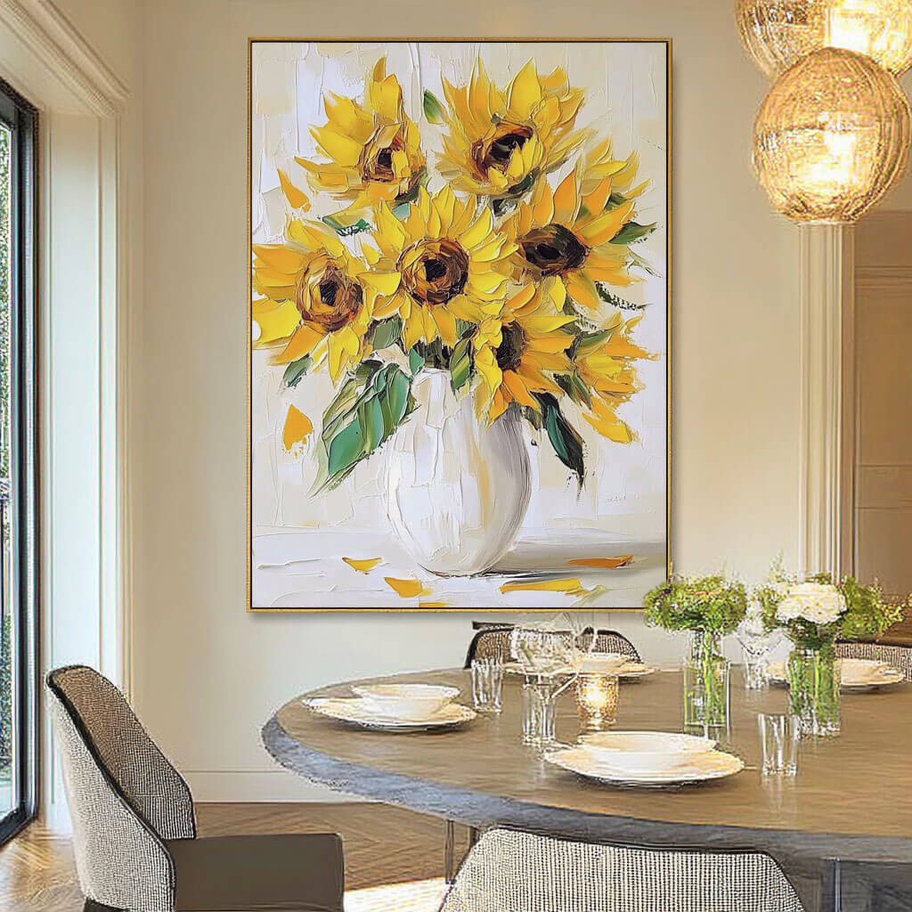 Sunflowers in a Vase - Modern Flower Art Painting