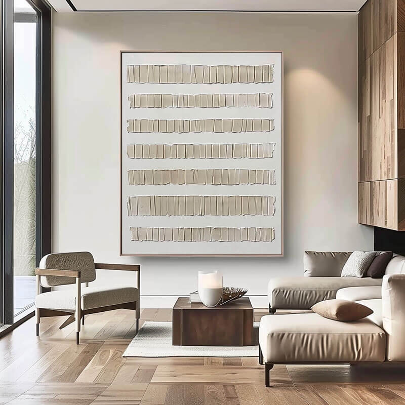 Structured Harmony II - Beige and Brown Wabi Sabi Wall Art