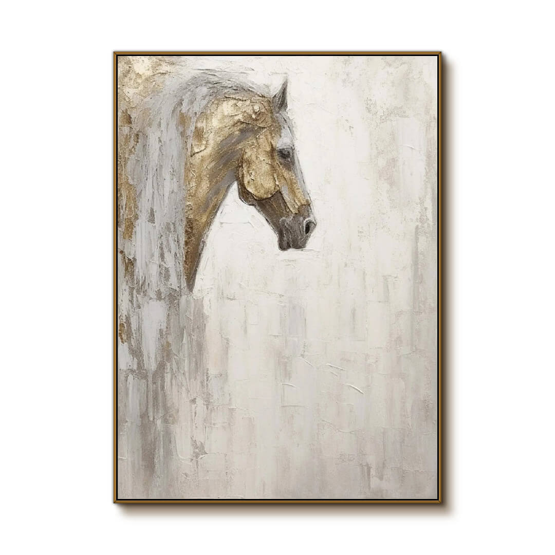 Ethereal Stallion - Textured Horse Head Canvas Painting