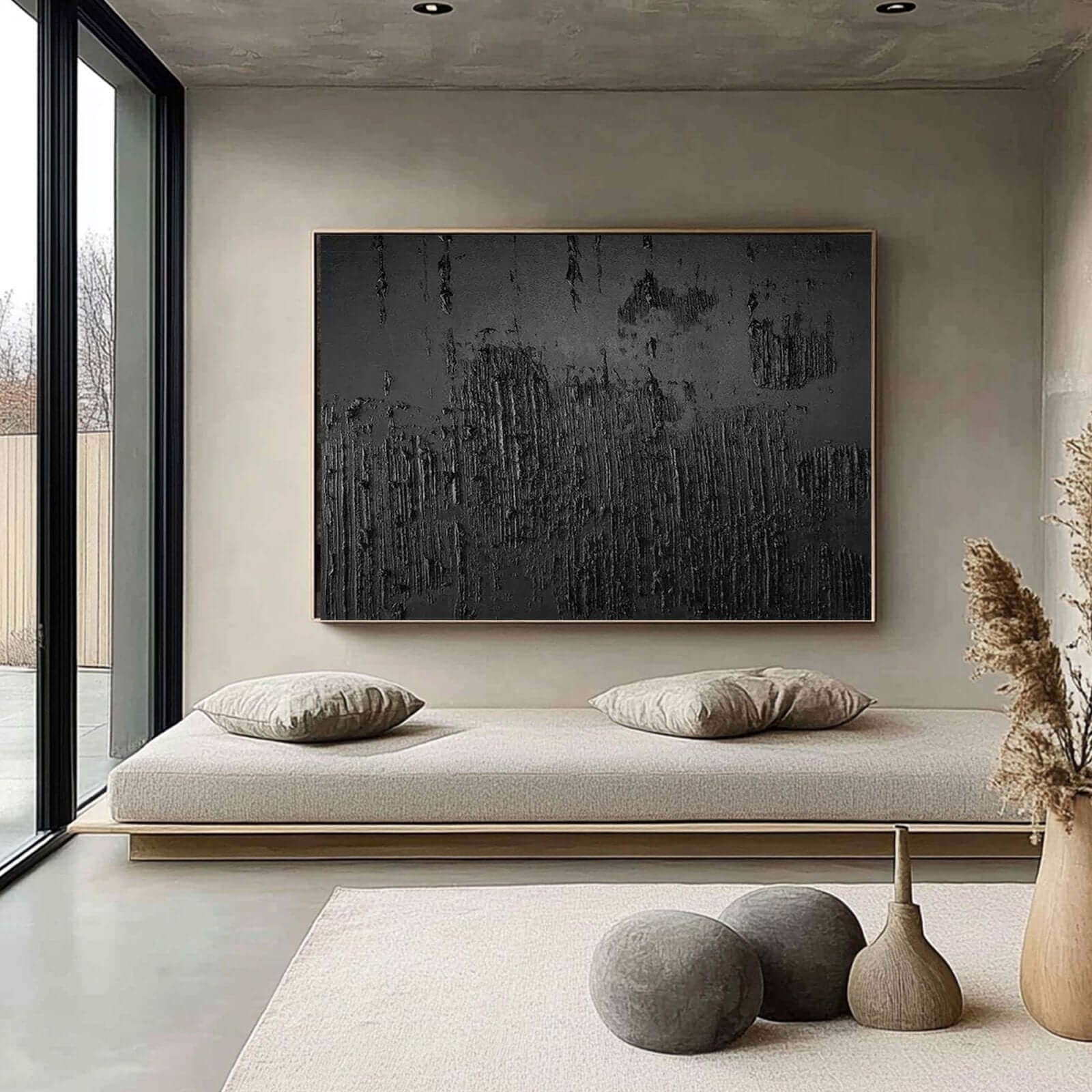 Midnight - Large Textured Minimalist Wall Art Painting