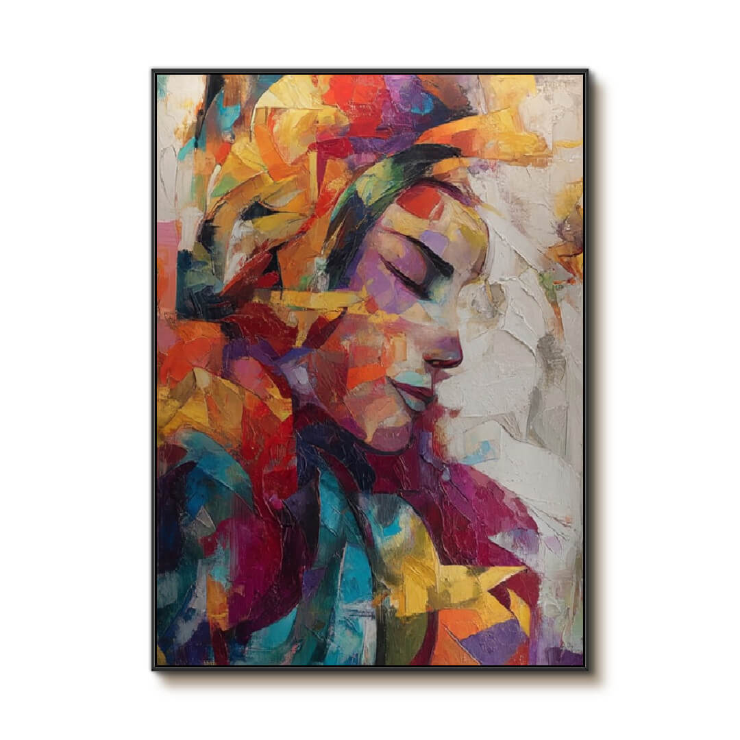 Silhouette in Color - Large Modern Abstract Female Silhouette Wall Art