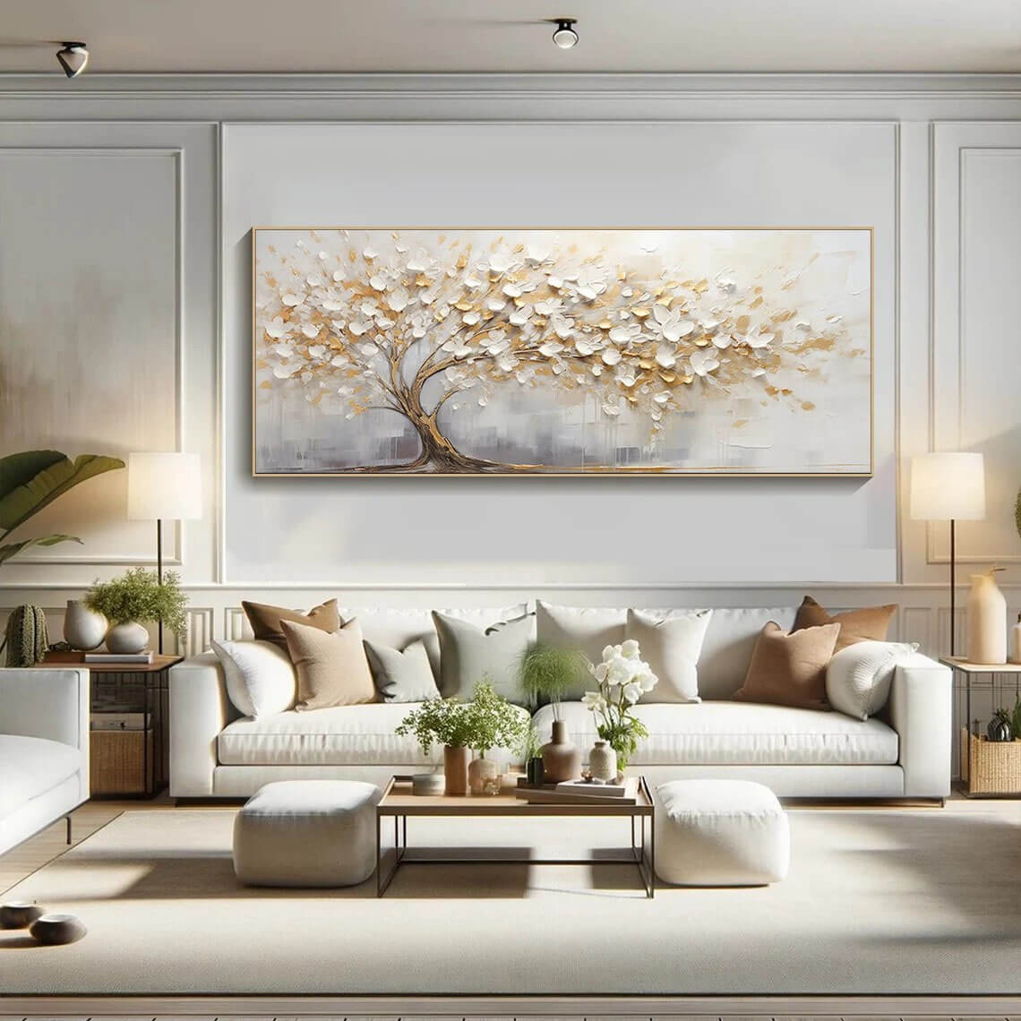 Petal Drift - Textured Floral Tree Wall Art