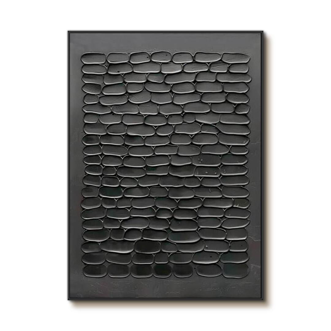 Black Pebbles - Large Abstract Art Painting