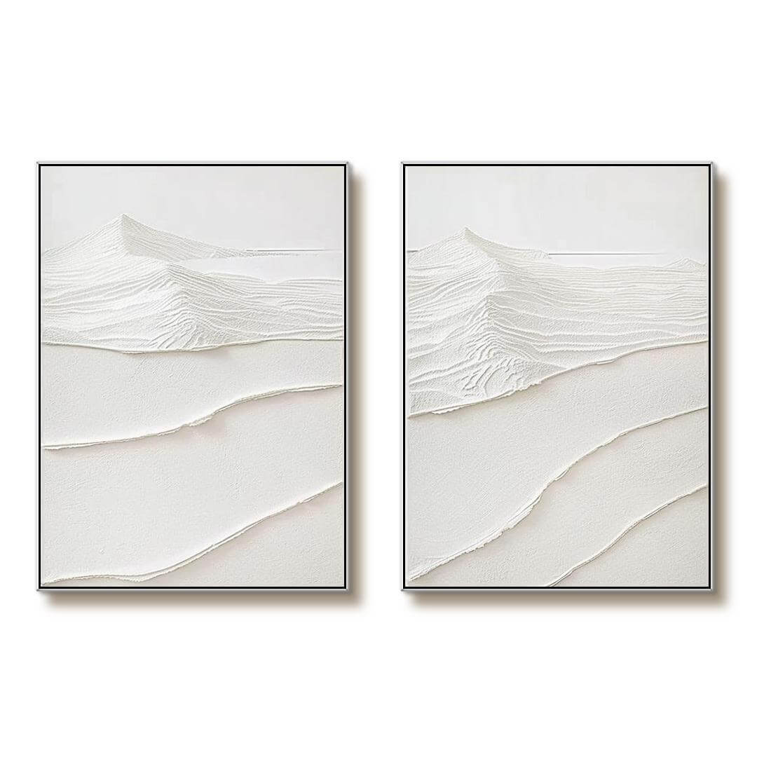 Dune II - Abstract Textured Plaster Wall Art Set of 2