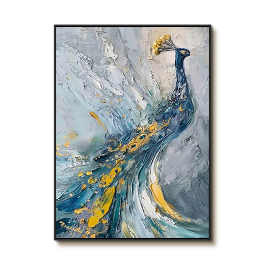The Plume Parade - Abstract Peacock Canvas Art