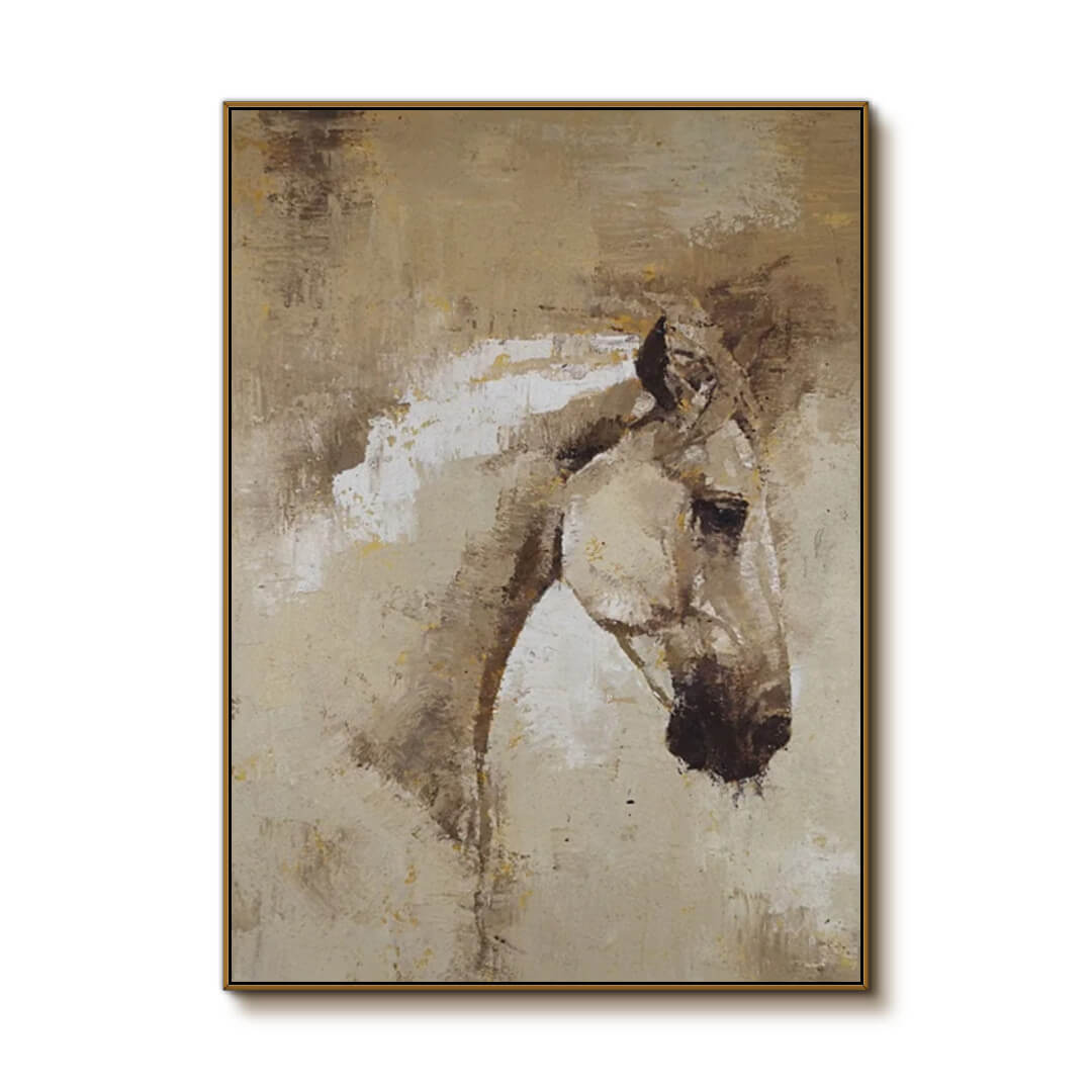 Windswept Hide - Hand-Painted Horse Portrait Canvas Wall Art