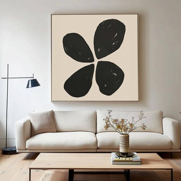 Big Leaf - Original Flower Abstract Art Painting
