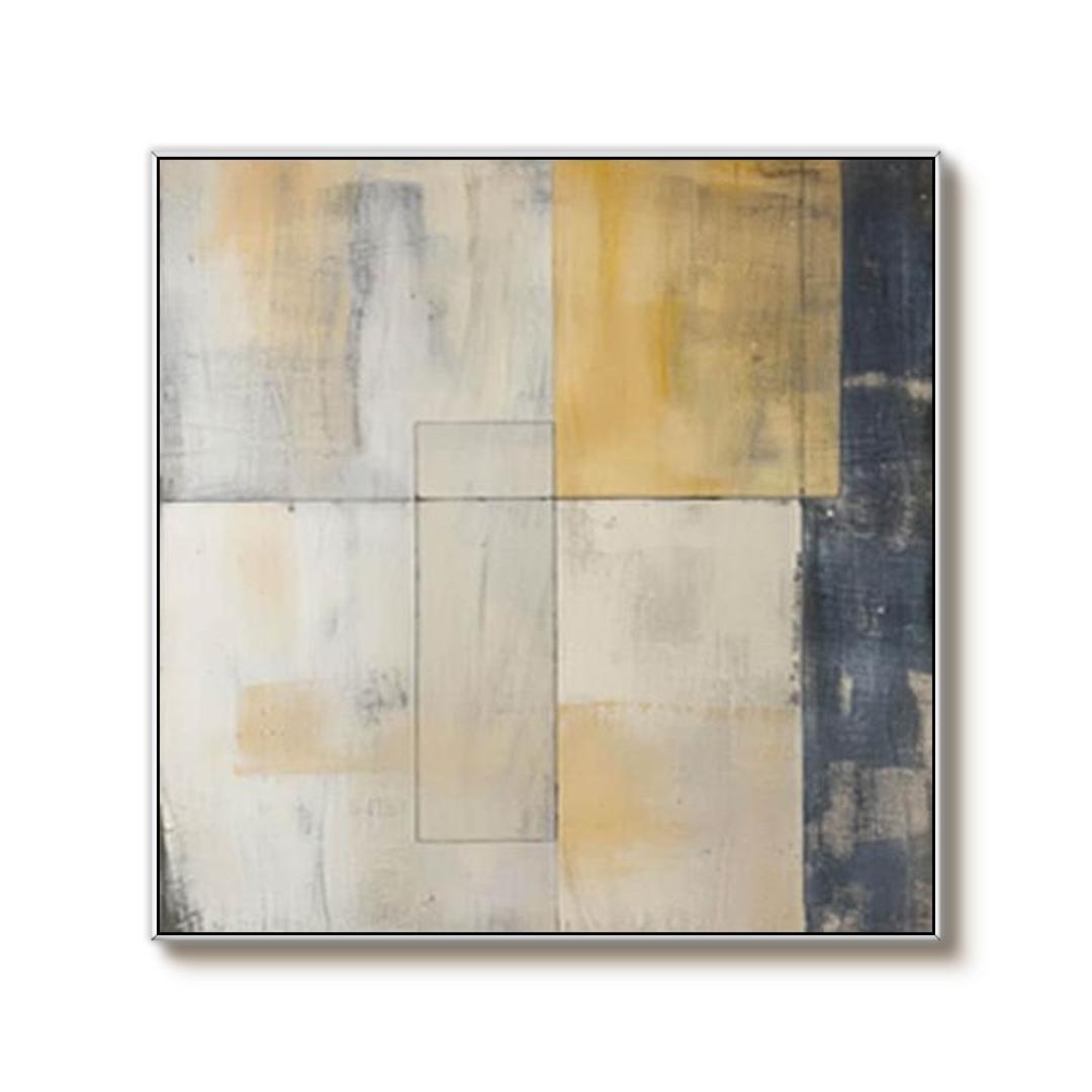 Composition III - Yellow Wabi Sabi Painting on Canvas