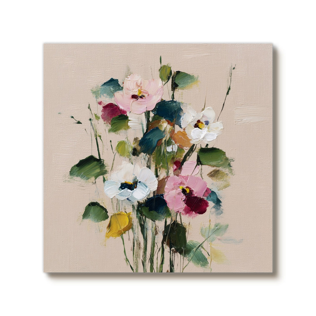 Ode to Spring - Hand Painted Modern Impasto Floral Oil Painting