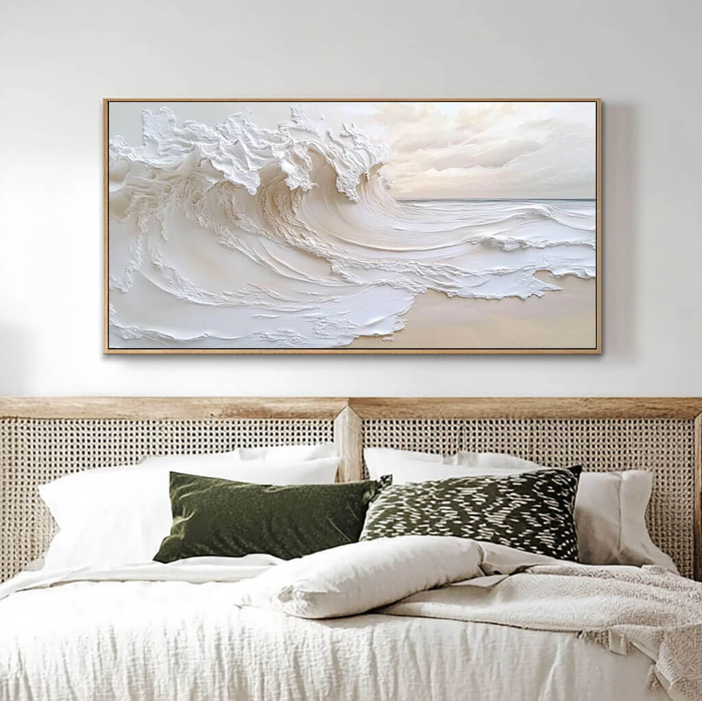 Under the Wave - Plaster Textured Canvas Art Painting