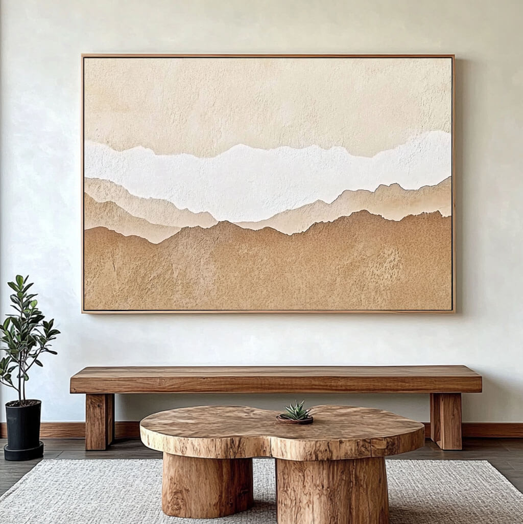 Wondrous Place I - Beige Abstract Wall Art Painting