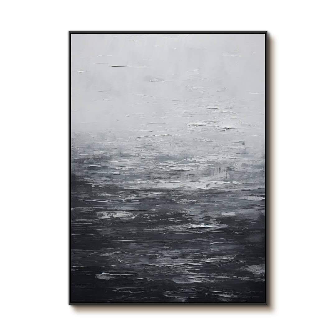 Stay - Black and White Abstract Wall Art