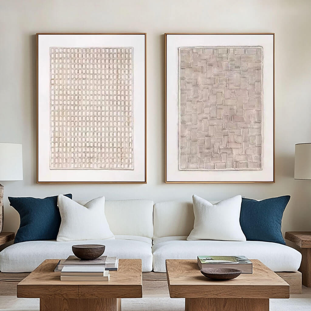 Step I - Textured Minimalist Wall Art Set of 2