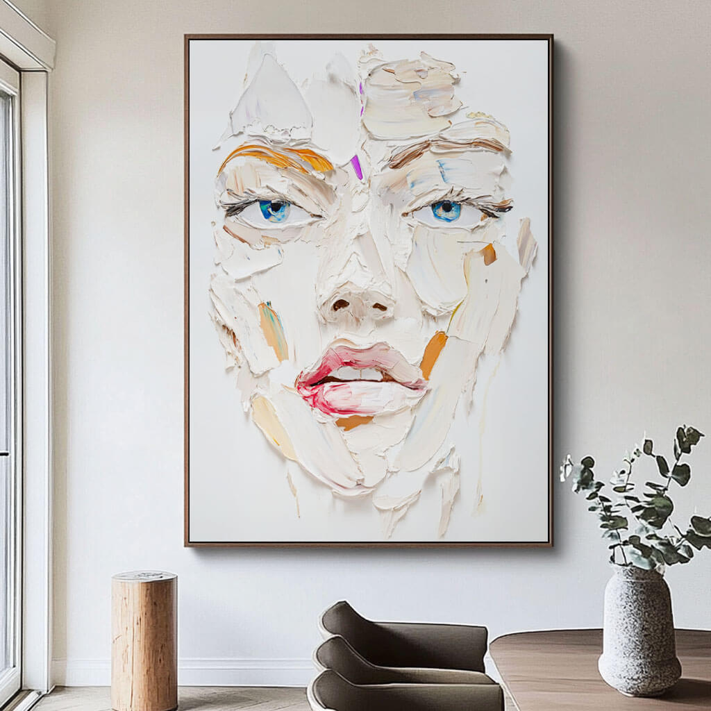 Gaze - Textured Abstract Figure Canvas Art