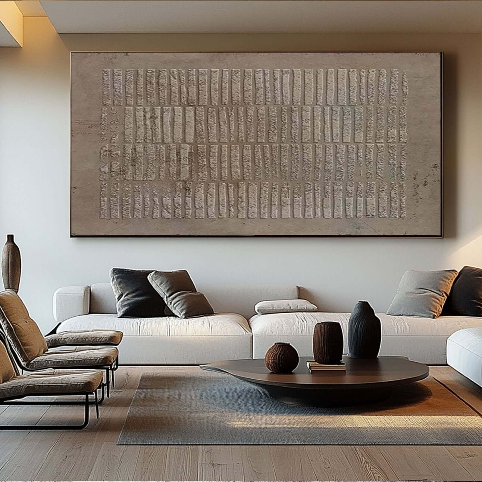 Imprint Sequence - Modern Wabi-Sabi Abstract Textured Painting