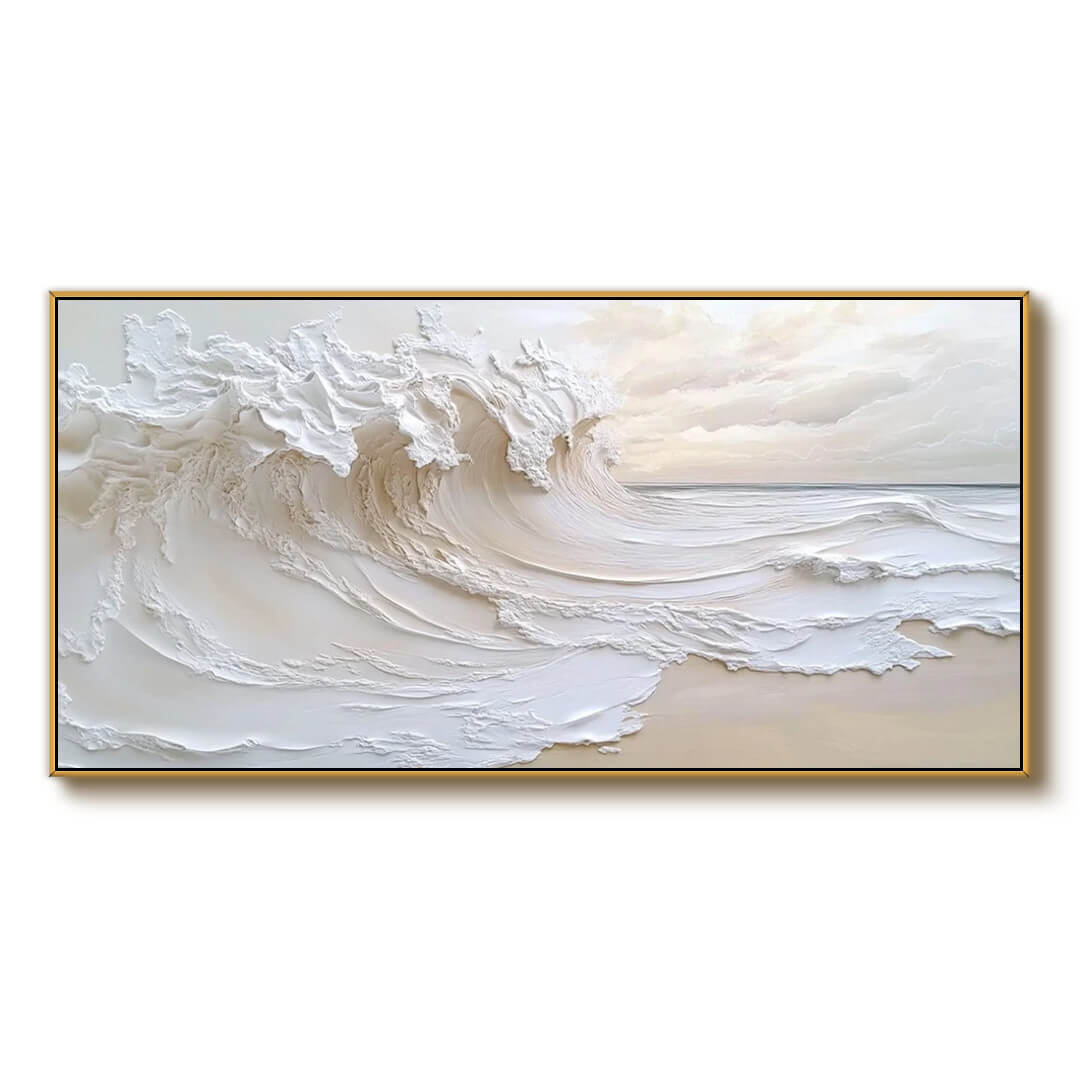 Under the Wave - Plaster Textured Canvas Art Painting