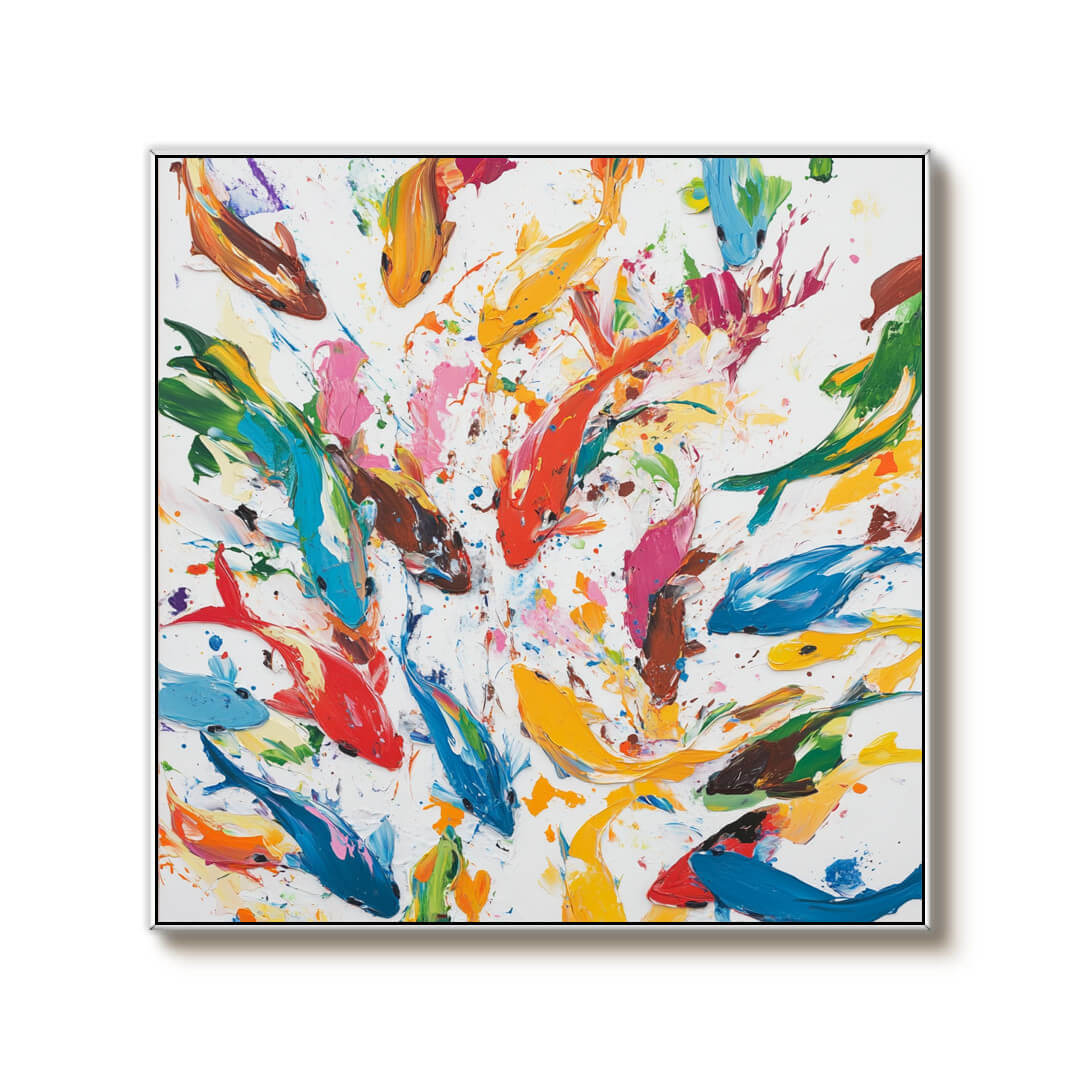 Underwater Rainbow - Colorful Abstract Canvas Art Painting