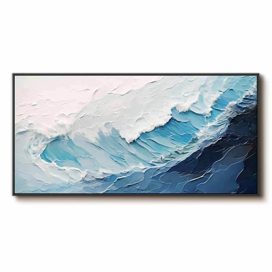 Aqua Falls - Large Textured Seascape Wall Art Painting