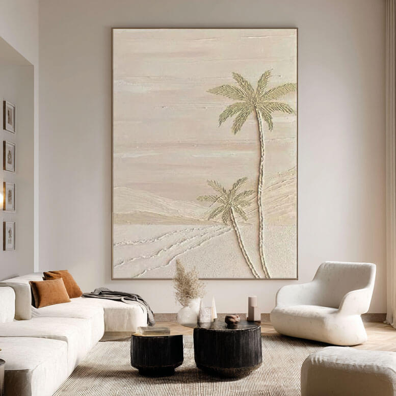 Palm Sketches - Textured Tree Canvas Art