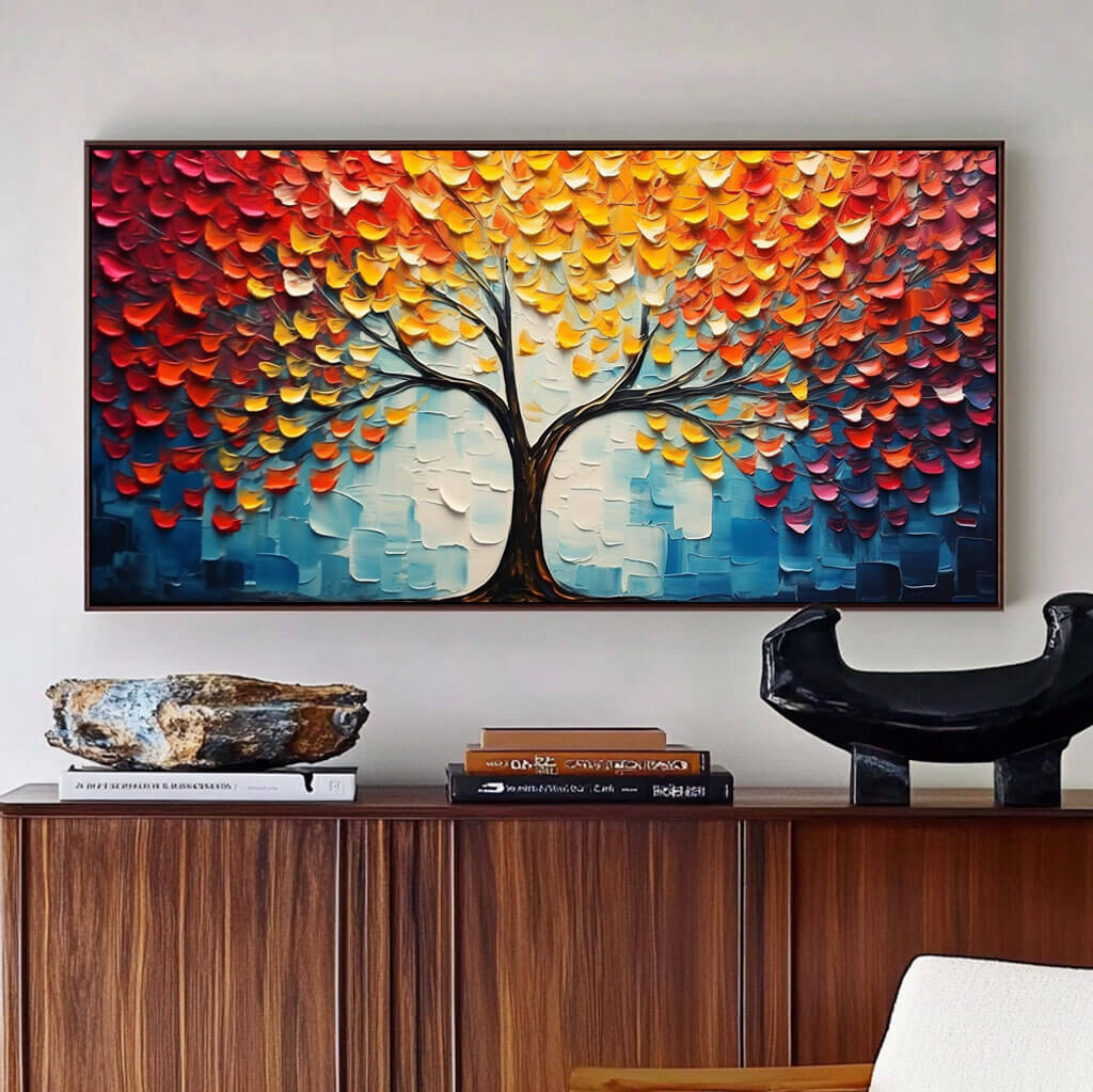 The Pleasant Trees - Textured Abstract Art Painting