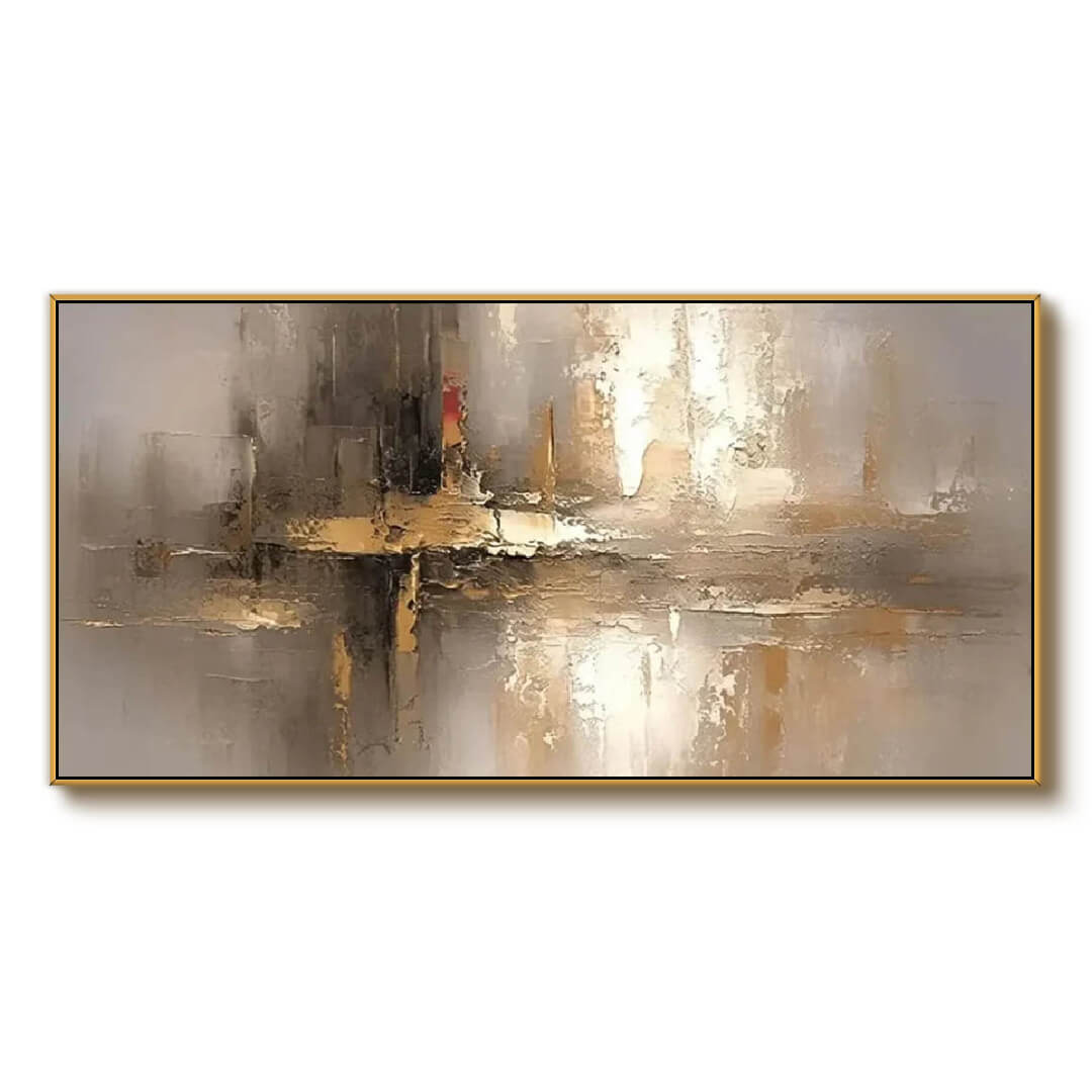 Golden Mirage - Gold Textured Abstract Wall Art