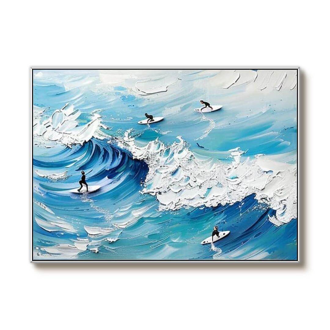 Surfing I - Large Original Textured Wall Art Painting
