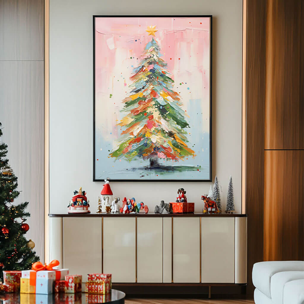 Christmas Tree I - Colorful Abstract Art Painting