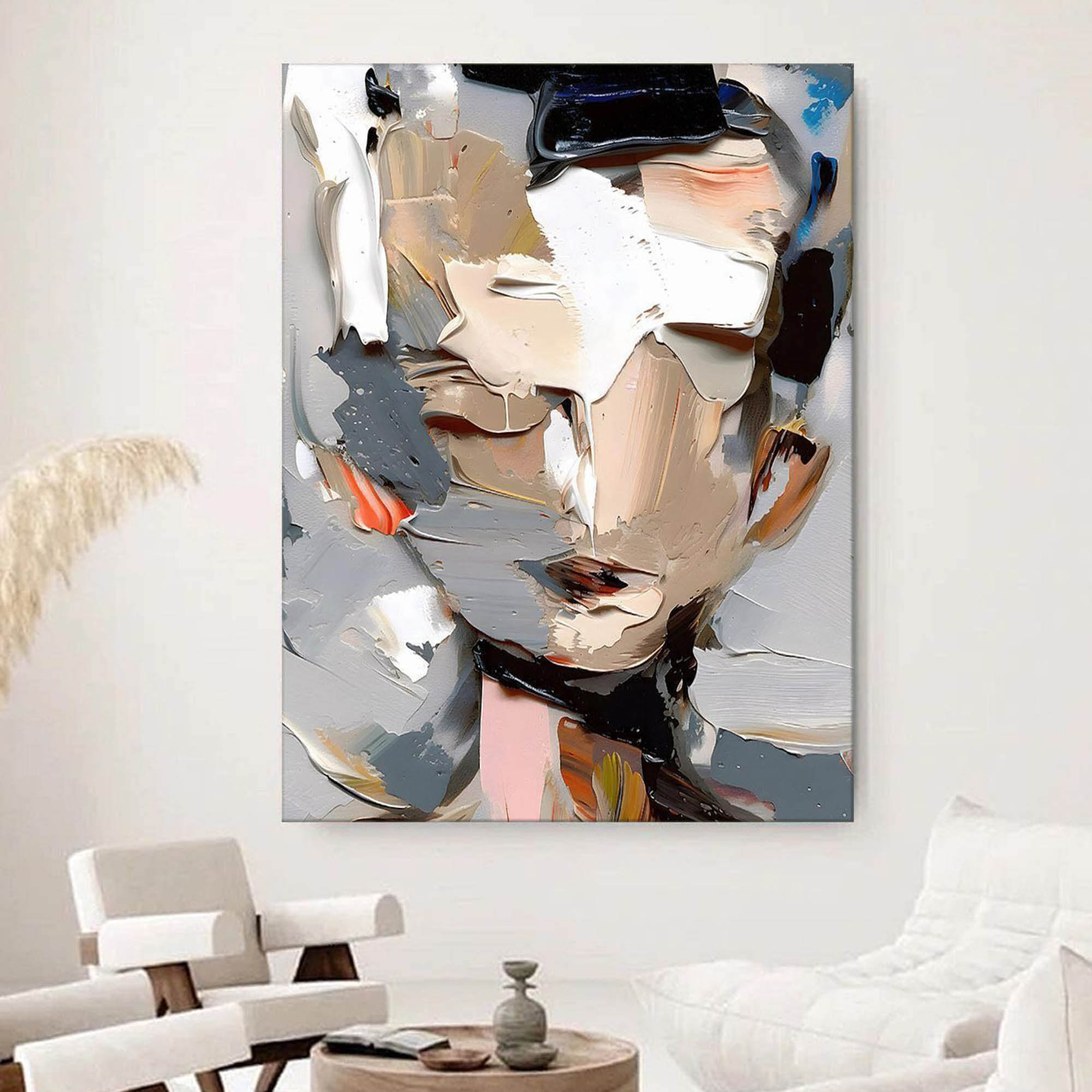 Unknown Self - Abstract Textured Portrait Art Painting