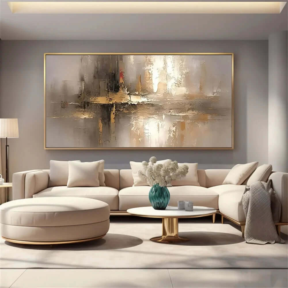 Golden Mirage - Gold Textured Abstract Wall Art