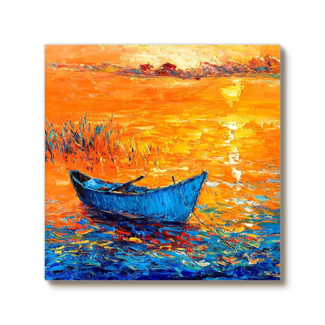 Docking at Sundown - Large Modern Abstract Seascape Wall Art