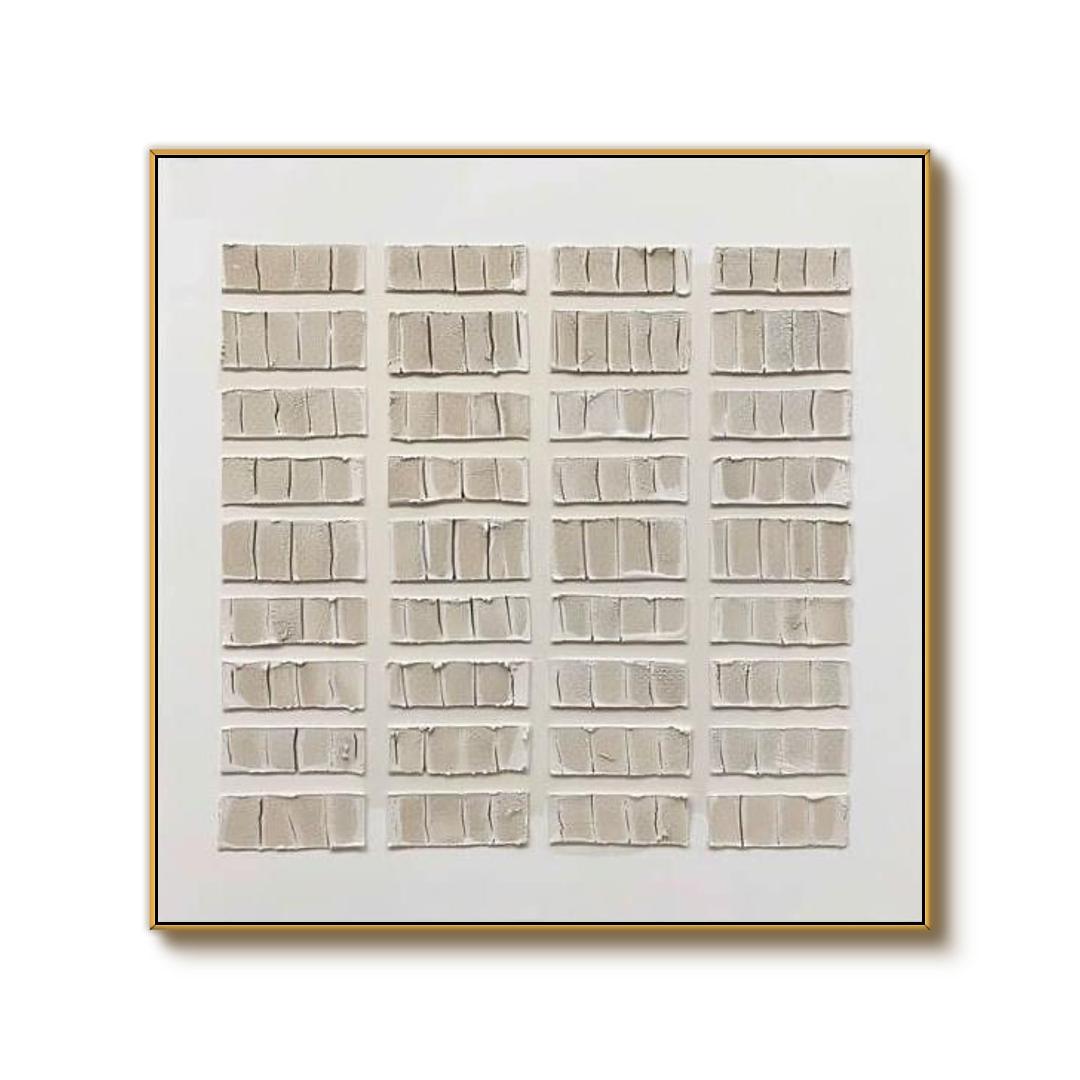 Structured Harmony I - Beige and Brown Wabi Sabi Wall Art