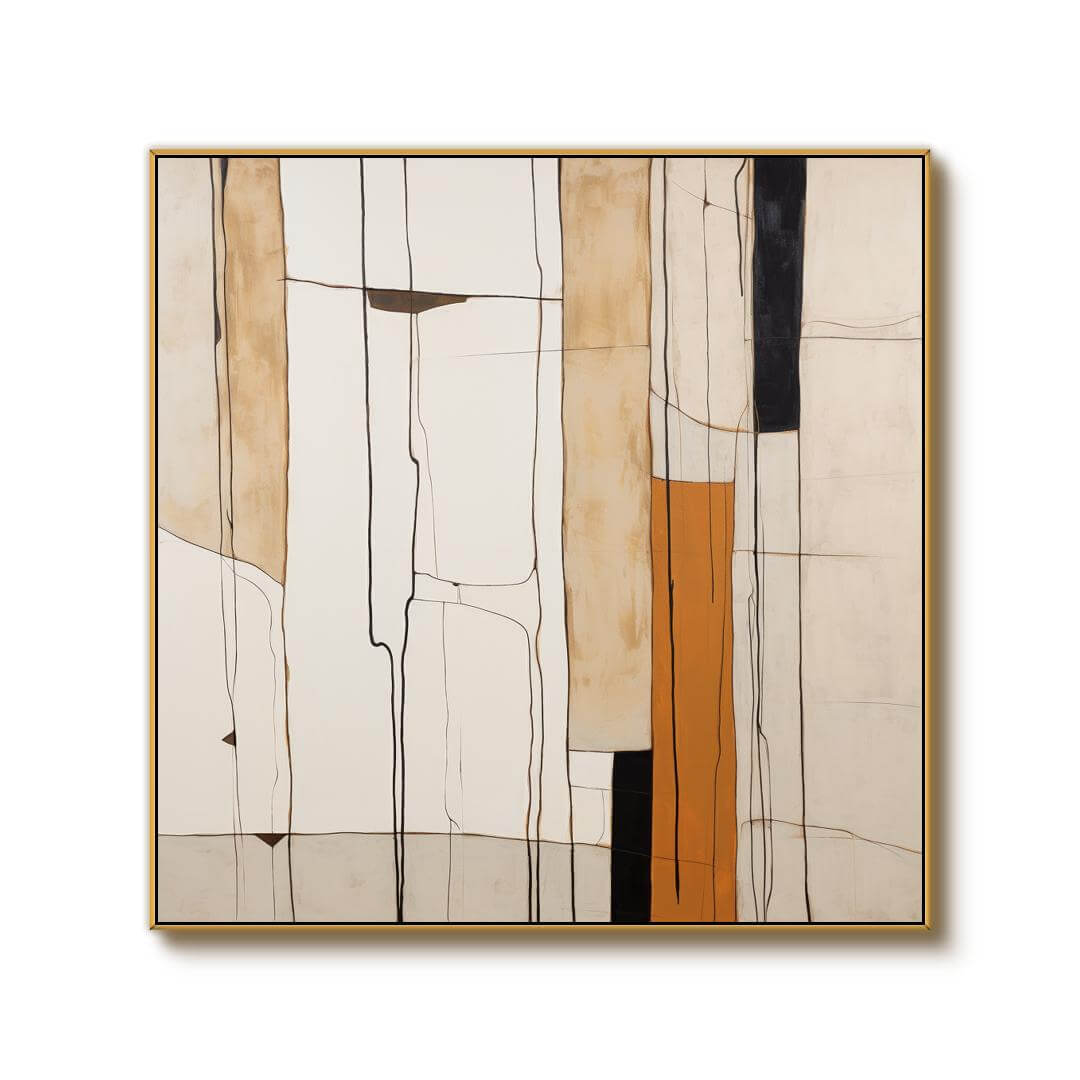 Amber Intersections I - Minimalist Abstract Art Painting