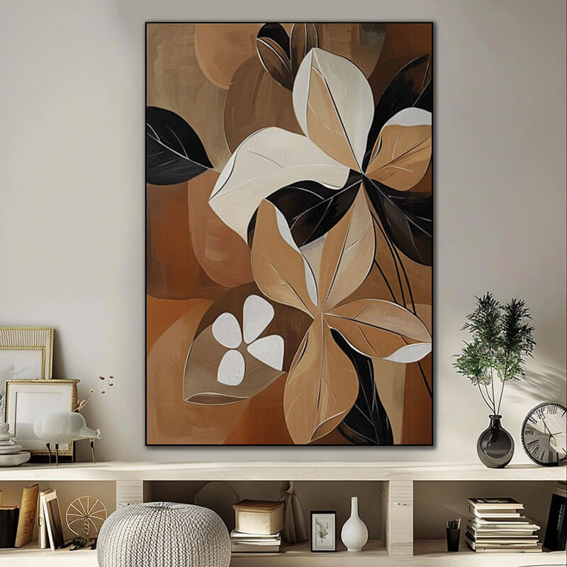 Autumn Leaves I - Botanical Textured Wall Art Painting