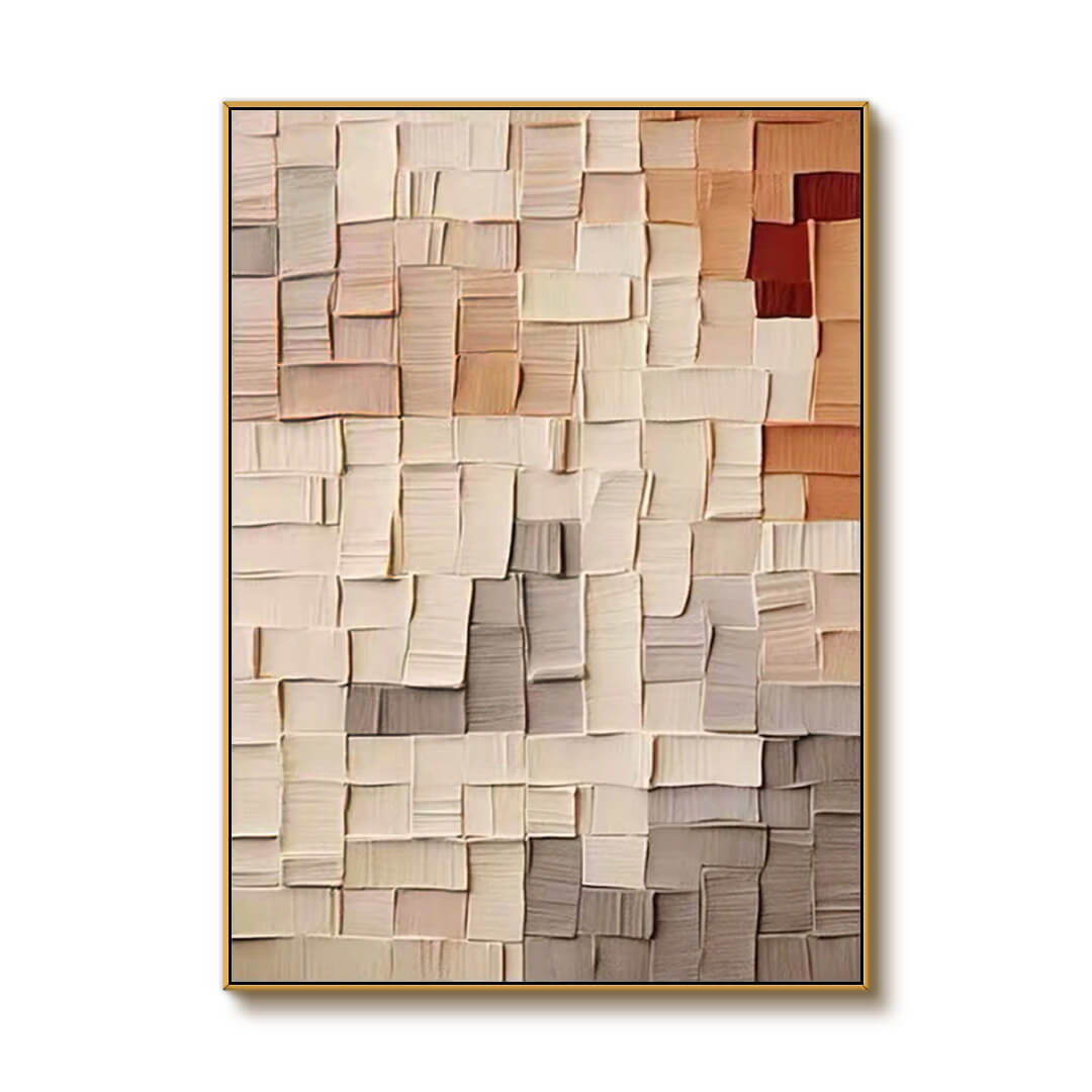 Color Code - Neutral Toned Textured Abstract Wall Art