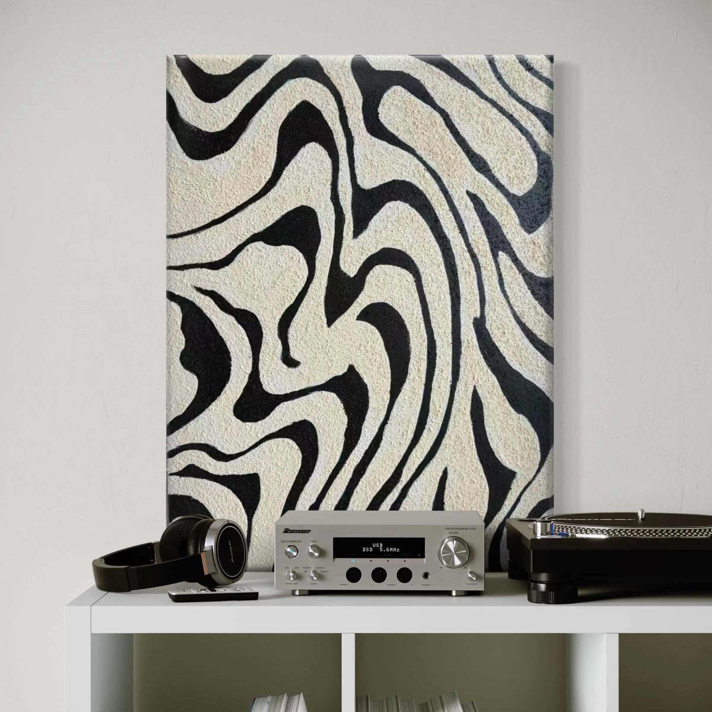 Float - Black and White Abstract Art Painting