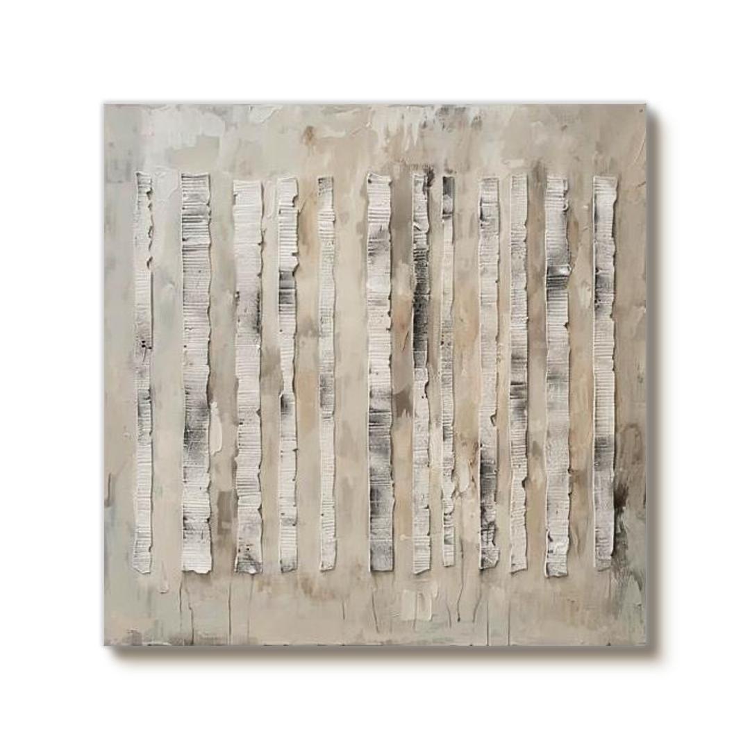 Vertical Arrangement - Brown Wabi Sabi Abstract Canvas Art