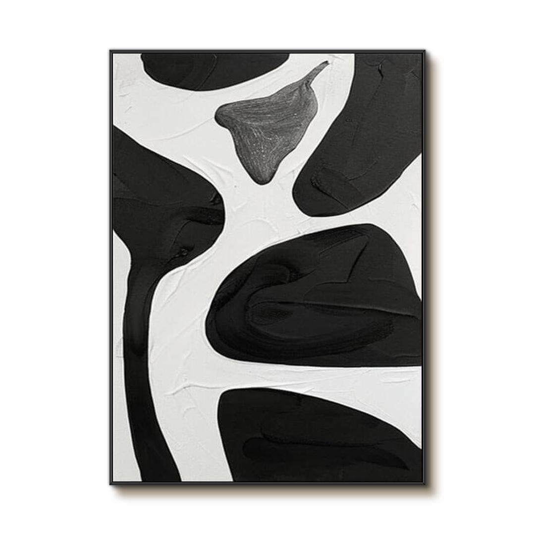 Vestiges of Creation - Black and White Abstract Art Painting