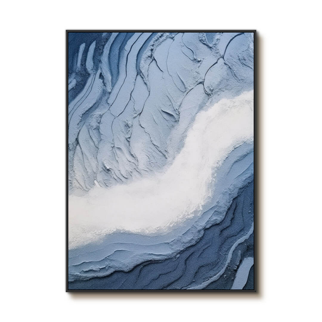 Fluidity I - Blue Abstract Textured Wall Art
