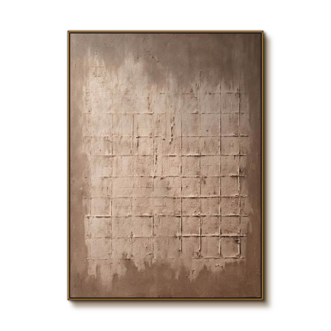 Subtle Trace - Wabi-Sabi Beige Textured Abstract Canvas Wall Art