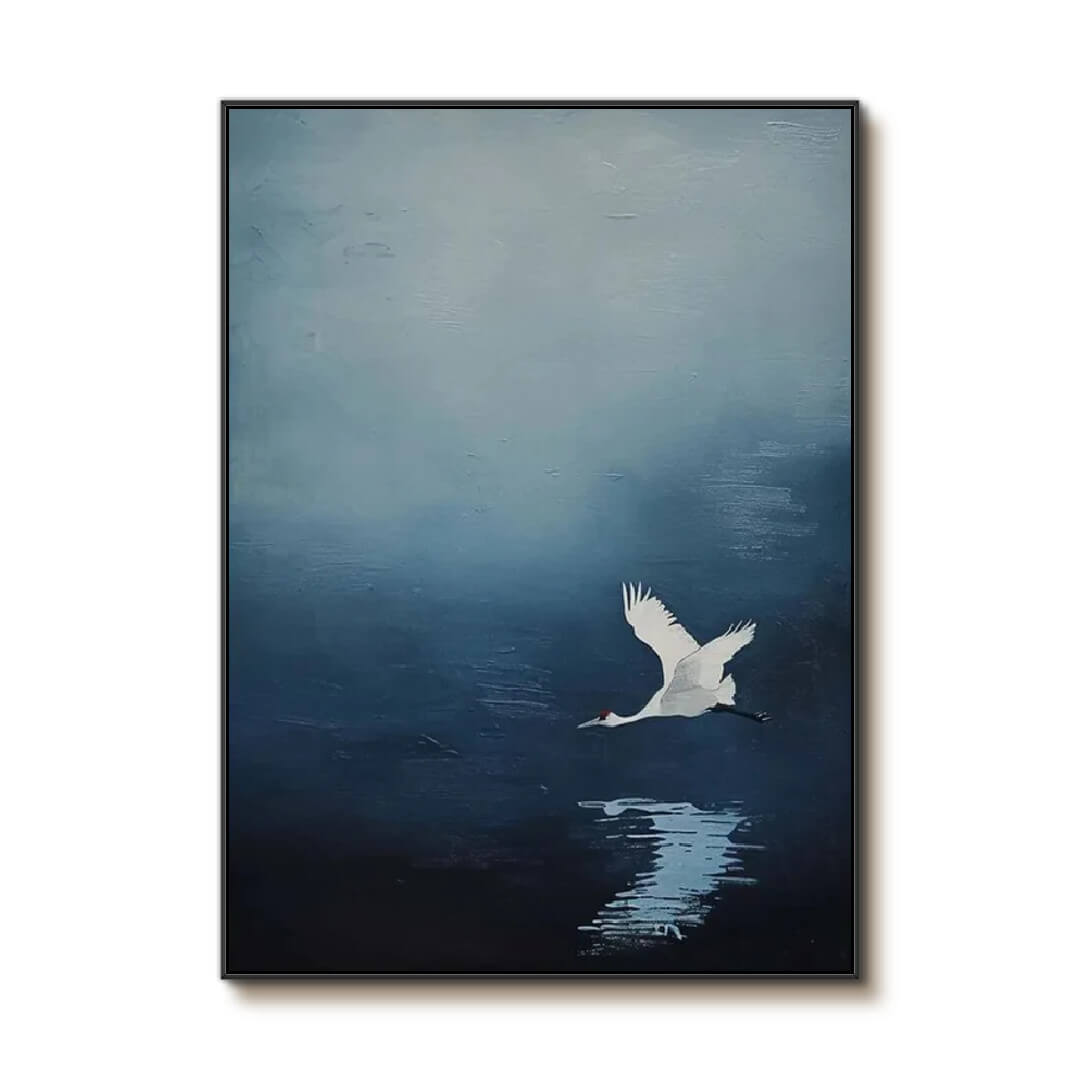 Feather and Mirror - Modern Abstract Blue Wall Art