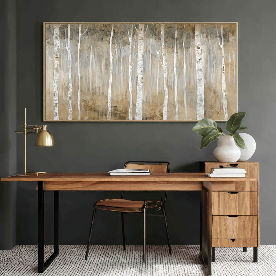 Pale Grove - Botanical Abstract Landscape Art Painting